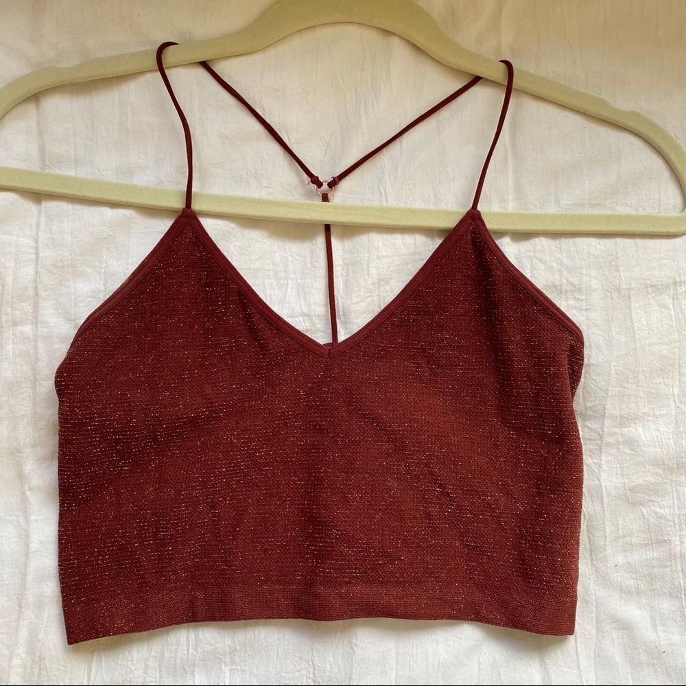 Maroon sparkly tank top